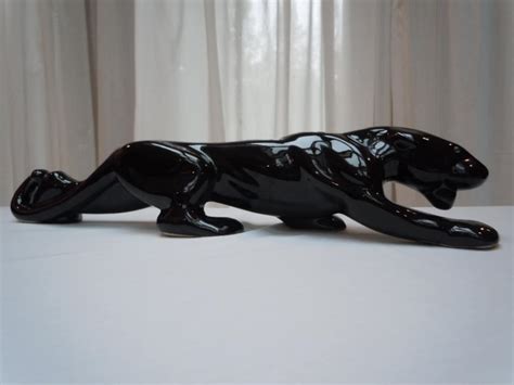 Vintage 60's Ceramic Black Panther Figure Statue with | Etsy