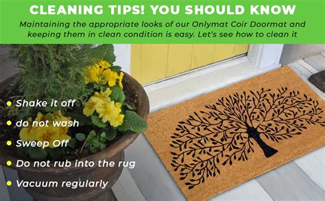 Buy Onlymat Natural Coco Coir Black and Beige Tree Design Anti-Slip ...