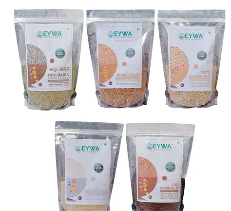Eywa Seeds & Exports Combo Pack of 5 Grains - Bajra, wheat, ragi, juwar ...