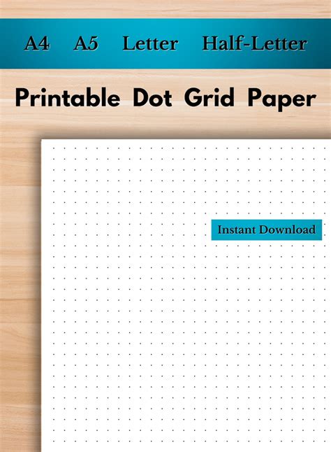 Printable Dot Grid Graph Paper | A4, A5, Half-letter and Letter | Print ...