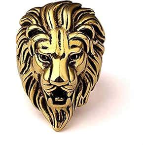 Buy VIEN Stainless Steel King Lion Ring for Men and Boys Lion Head Ring ...