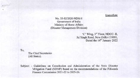 SDMF Guidelines: Constitution & Administration of State Disaster ...
