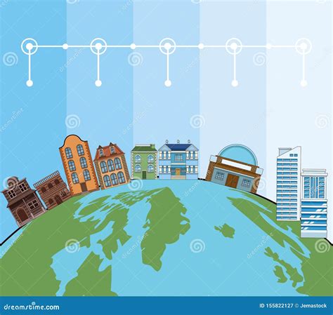 Building and Architecture Evolution Stock Vector - Illustration of ...