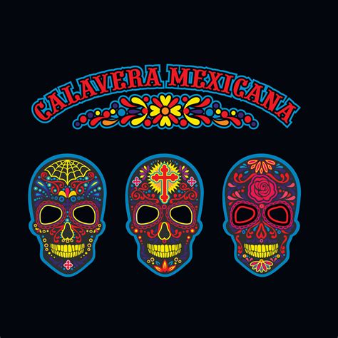 set mexican sugar skull 30770017 Vector Art at Vecteezy