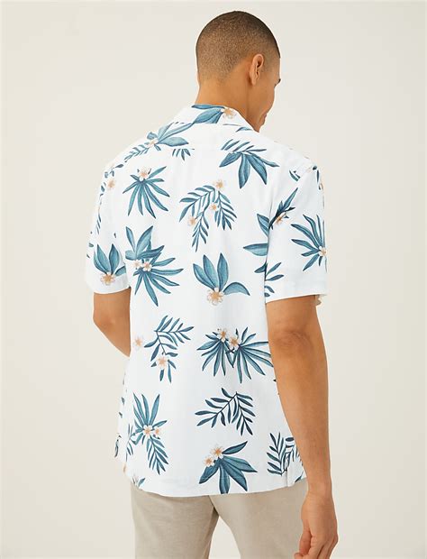 Buy Linen Floral Shirt at Marks & Spencer