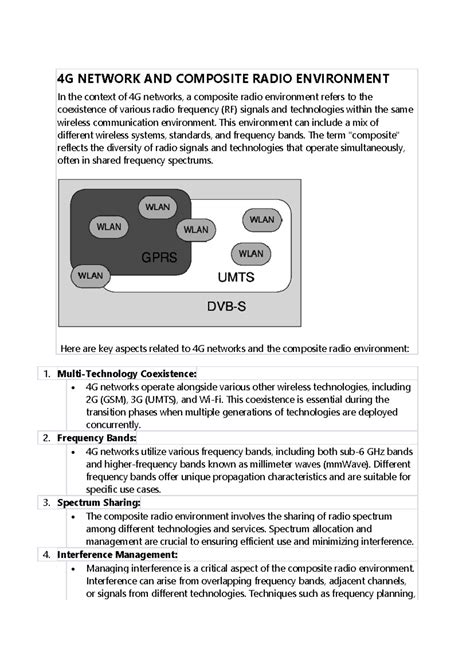 4G Network Technologies: Understanding Composite Radio Environment ...