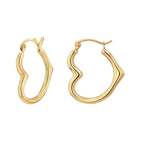 14K Gold Heart Hoop Earrings – Baby Gold
