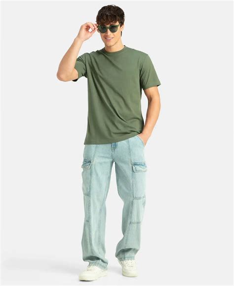 Buy Super Combed Cotton Rich Round Neck Half Sleeve T-Shirt - Thyme ...