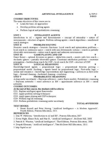 Artificial Intelligence Syllabus 的图像结果