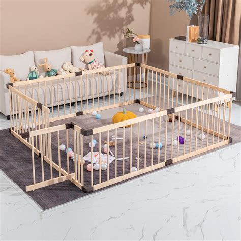 Conababy Baby Playpen Fence Yards Wooden,Playpen for Babies India | Ubuy