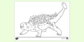 Ankylosaurus Colour by Number Pages (teacher made) - Twinkl