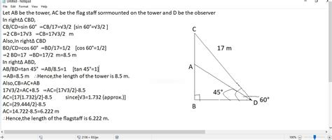Vertical Tower stands on a horizontal plane and is surmounted by a ...