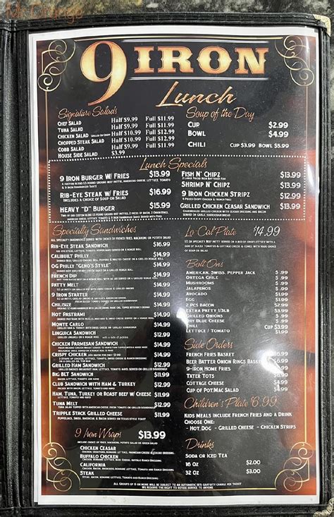 Iron Mountain Bar And Grill Menu at Jennifer Pardue blog