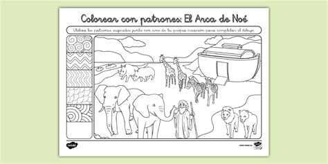 Ficha de actividad: Colorear con patrones - El Arca de Noé
