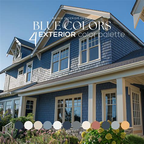 Blue EXTERIOR House Paint Color Combination Navy Coordinating Color for Curb Appeal Sherwin ...