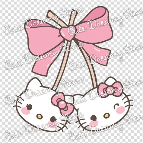 Coquette Bow Cherries Hello Kitty Clipart SVG / PNG / EPS ve | Inspire ...