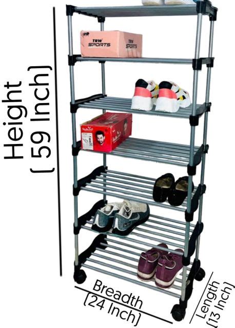 Dervino Multipurpose/Shoe Rack 6 Shelf Alloy steel with cover for home ...