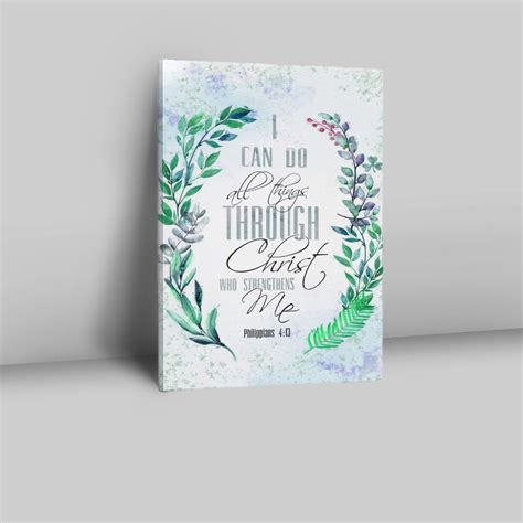I Can Do All Things Through Christ Bay Leaf Bible Verse Wall Decor Art ...