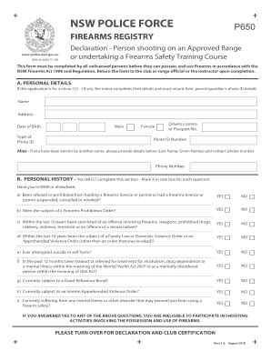 AU NSW P650 2018-2026 - Fill and Sign Printable Template Online