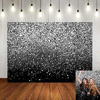 Buy Sliver Bokeh Spots Photography Backdrop Black Silver Not Glitter ...