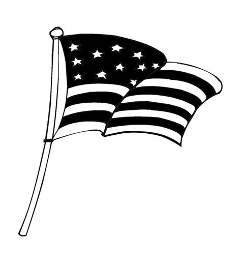 Printable American Flag Clipart Black And White