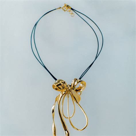 24K Gold Plated Bow Pendant Necklace