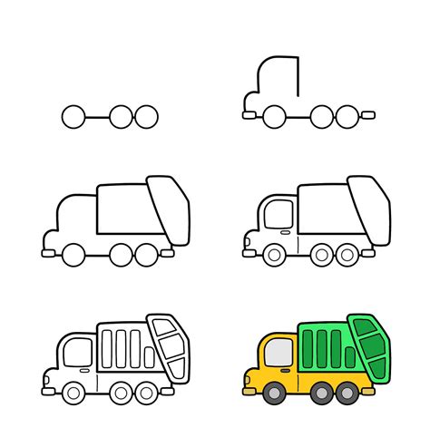 10+ Easy and Simple Garbage Truck Drawing Ideas - Drawing Photos