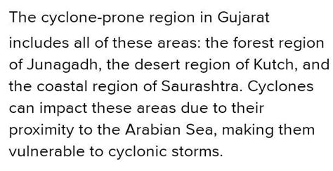 Which of these is the cyclone prone region in gujarat forest region of ...