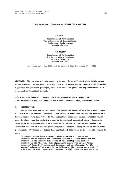 Image result for Canonical Form Transition Matrix