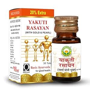 Buy BASIC AYURVEDA Yakuti Rasayan with Gold & Pearl 30 Tablets Pack of ...