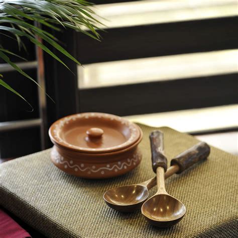 Buy ExclusiveLane Wooden Serving Spoon Set in Natural Brown - Serving ...