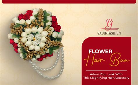 GADINFASHION Fabric Flower Hair Juda/Bun, Accessories For Girls, Women ...