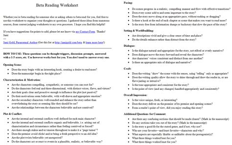 Introducing the Beta Reading Worksheet! | Jami Gold, Paranormal Author
