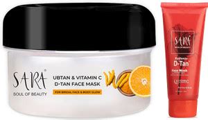 SARA SOUL OF BEAUTY Ubtan & Vitamin C D-Tan Face Mask Pack, 330 gm ...