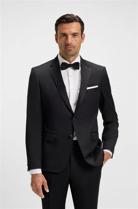 BOSS - Italian-made bow tie in silk jacquard - Black