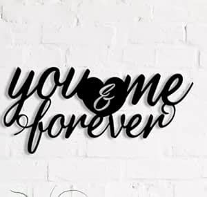 Wall Mitra You & Me Forever Love Theme Black Engineered Wood Wall Art ...