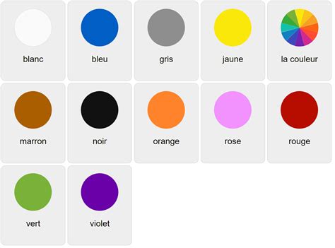 Colors in French - Vocabulary Game - Ekvis.com