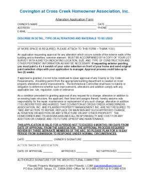 Fillable Online ARC Alteration Form 2020605 Fax Email Print - pdfFiller