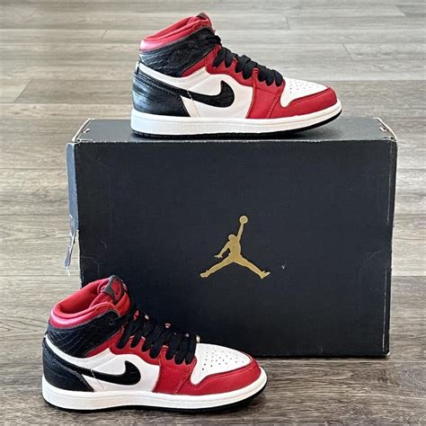 Jordan Red and Black Trainers | Depop