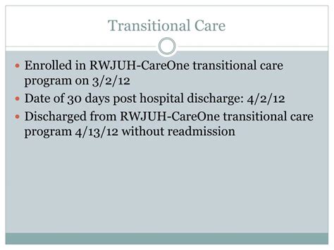 Image result for Transitional Care Word