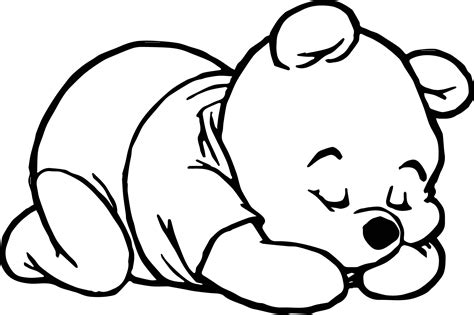 Sleep Baby Pooh Coloring Pages | Wecoloringpage.com