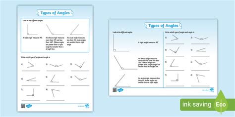 Image result for Classification of Angles Worksheet