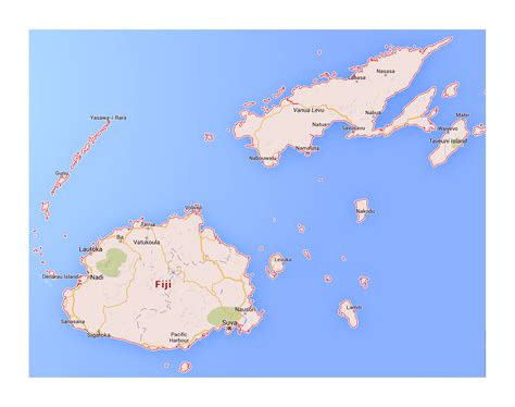 Large road map of Fiji | Fiji | Oceania | Mapsland | Maps of the World