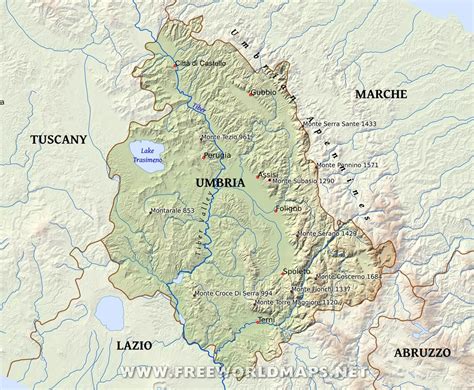 Umbria Physical Map