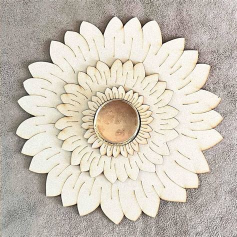 Buy Adikala Engraved Sunflower Design Tea Light Holder Set of 2 Online ...