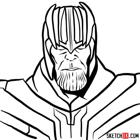 How to Draw Thanos in His Golden Helmet: MCU Armor Look
