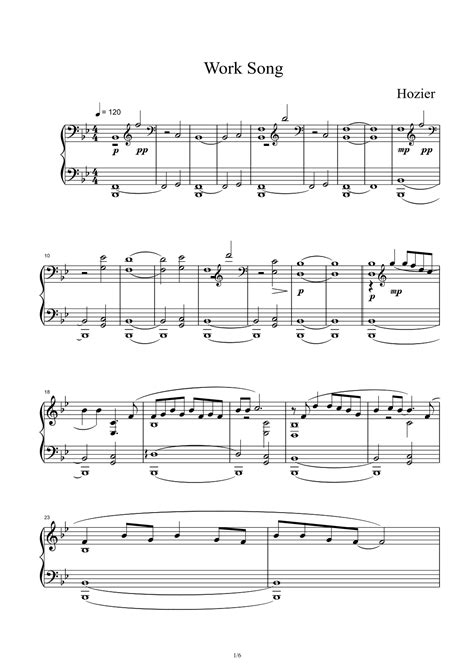 Work Song (arr. Hozier) by Hozier Sheet Music for Piano Solo at Sheet ...