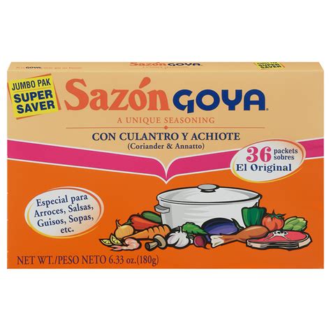 Goya Sazón Seasoning, with Coriander & Annatto, Jumbo Pack (6.33 oz ...