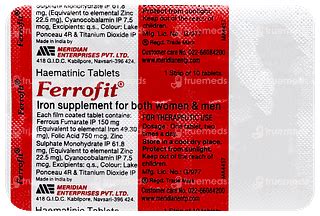 Ferrofit Tablet 10 - Uses, Side Effects, Dosage, Price | Truemeds