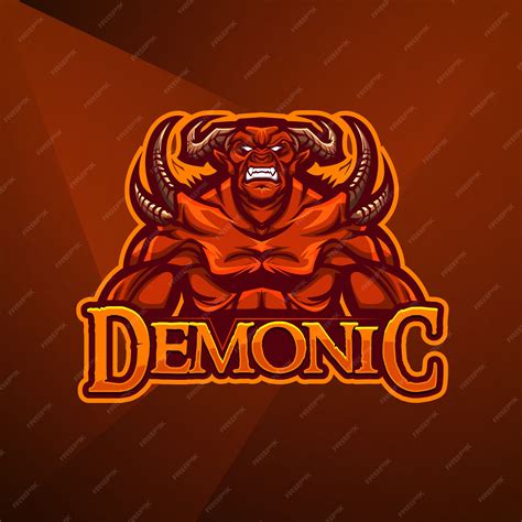 Sport maskotka logo projekt wektor szablon esport demon diabeł potwór ...